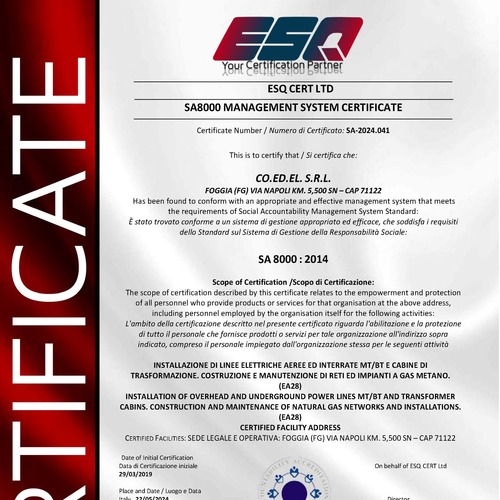 CERTIFICAZIONI